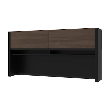 Bestar Connexion 71W Hutch for Narrow Desk Shell, Antigua & Black 93510-000052